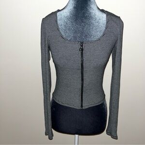 Forever 21 Long Sleeve Zip Up Top